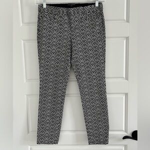 Banana Republic Sloan Crop Ankle Length Pants Slacks Black White Floral New 2